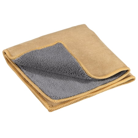 Uxcell Guitar Cleaning Cloths 12 x 12 Inch Plush Polishing Cloths for Musical Instrument Guitar Piano Beige