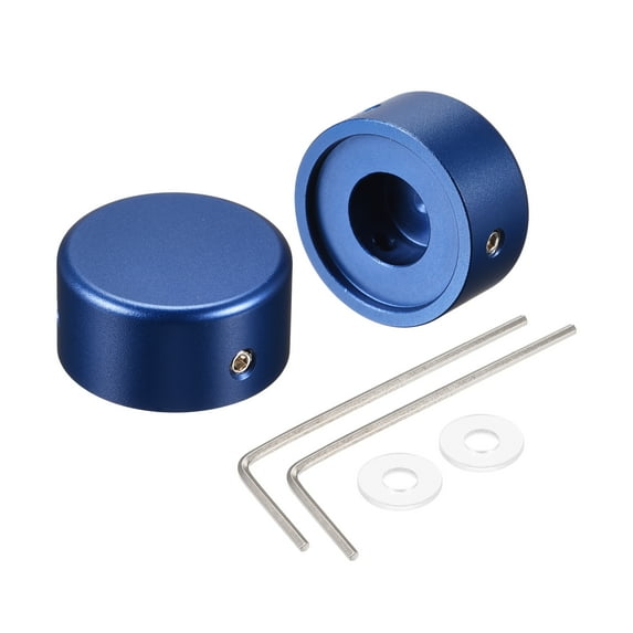 Uxcell Guitar Footswitch Top Cover Effect Pedal Blue Cap with Wrench Aluminum Alloy for Electric Guitar, Pack of 2