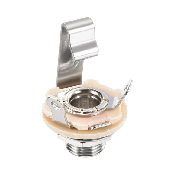 Uxcell Guitar Input Jack, 1/4" Stereo Jack Mono Panel Mount Socket Silver for Guitar, Bass Speaker Footswitch