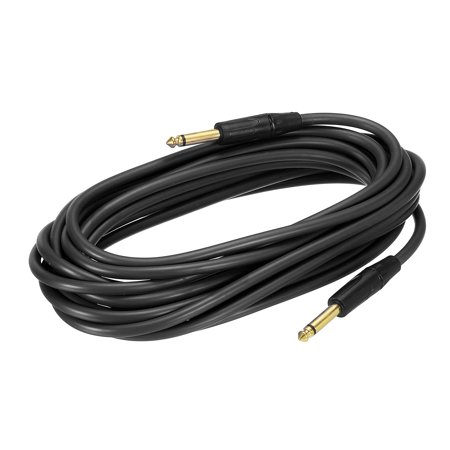 Uxcell Guitar Instrument Cable 19.69 Feet 1/4" to 1/4" TRS Straight to Straight Angle Bass Cable Cord Black