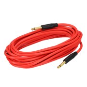 Uxcell Guitar Instrument Cable 19.69 Feet 1/4" to 1/4" TRS Straight to Straight Angle Bass Cable Cord Red
