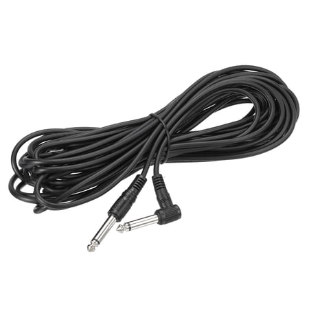 Uxcell Guitar Instrument Cable 32.8 Feet 1/4 Inch to 1/4 Inch TRS Straight to Right Angle Electric Bass Cable Cord Black