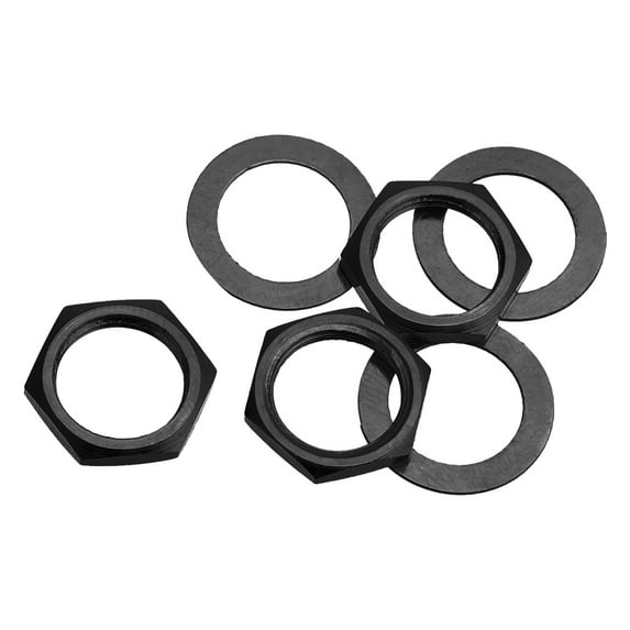 Uxcell Guitar Nuts and Washers 3/8" Guitar Input Output Jack Socket Nuts Black for Guitar Bass 3 Set
