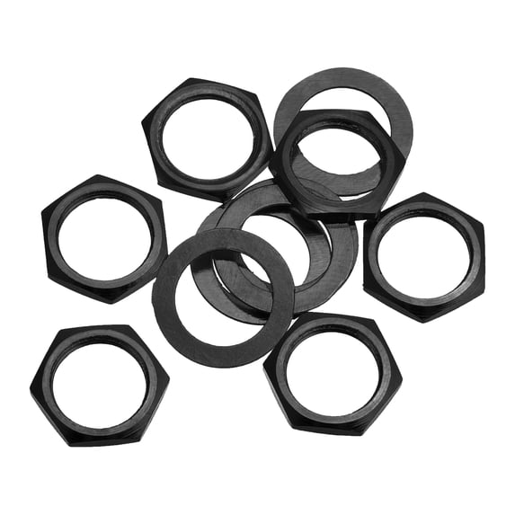 Uxcell Guitar Nuts and Washers 3/8" Guitar Input Output Jack Socket Nuts Black for Guitar Bass 6 Set