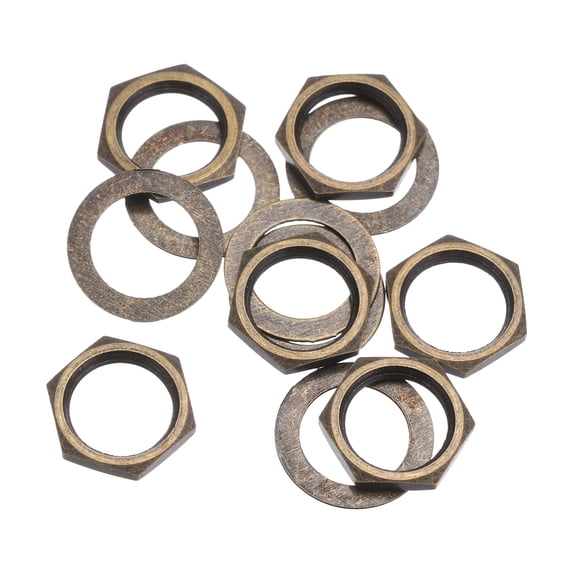 Uxcell Guitar Nuts and Washers 3/8" Guitar Input Output Jack Socket Nuts Bronze for Guitar Bass 6 Set