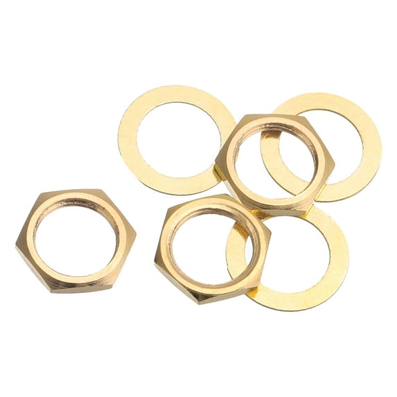 Uxcell Guitar Nuts and Washers 3/8" Guitar Input Output Jack Socket Nuts Gold for Guitar Bass 3 Set
