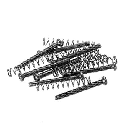 Uxcell Guitar Pickguard Mounting Screws with Spring M3x30mm Double Coil Pickup Ring Screws for Guitar Black 8 Pack