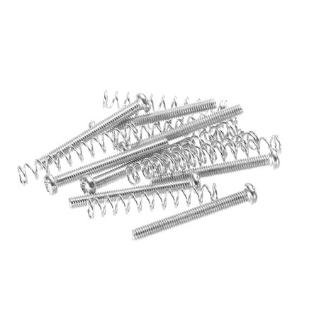 Uxcell Guitar Pickguard Mounting Screws with Spring M3x30mm Double Coil Pickup Ring Screws for Guitar Silver 8 Pack