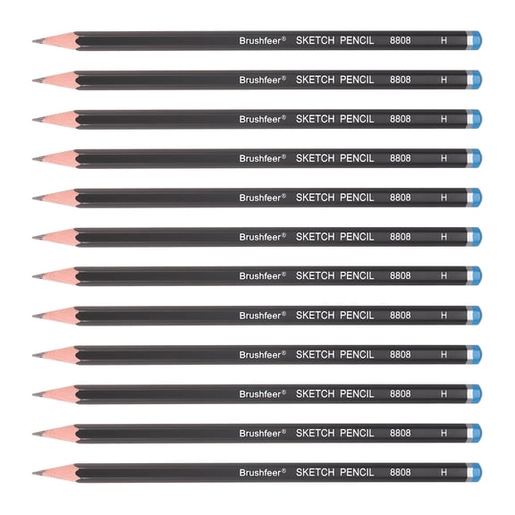 Uxcell H Sketch Pencils for Drawing, 12Pcs Graphite Drawing Pencils Professional Sketching Art Supplies for Sketching Drawing Shading Writing Art Artists Beginners, Black