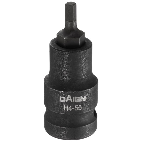 Uxcell H4 Hex Bit Socket 55mm/2.17" Length 1/2" Square Drive Metric Extension Impact Bit Power Nut Driver Set S2 Steel Socket Ratchet Wrench Bits, Black