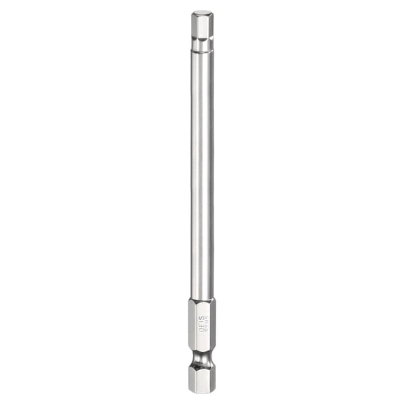 Uxcell H5.0 Hex Head Screwdriver Bit 5.0mm Metric Flat Tip 1/4" Hex Shank 100mm (4") Long Magnetic Hexagonal Screw Drill Bit Wrench Chrome Plated