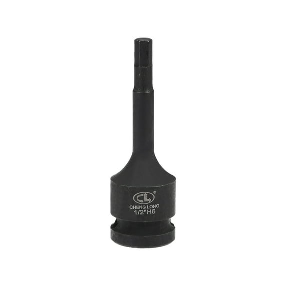 Uxcell H6 1/2-Inch Metric Drive Impact Hex Bit Socket Cr-Mo Steel Black 1pcs