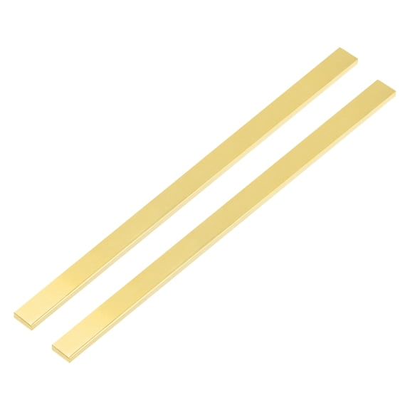 Uxcell H62 Brass Flat Bar Stock, 2 Pcs 0.08"x0.47"x14" Square Solid Brass Bar Stock Metal Sheet for Knife Making DIY Handicrafts Architectural Industry Thermal Conductivity