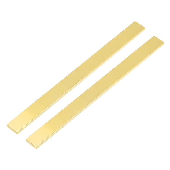 Uxcell H62 Brass Flat Bar Stock, 2 Pcs 0.08"x0.79"x14" Square Solid Brass Bar Stock Metal Sheet for Knife Making DIY Handicrafts Architectural Industry Thermal Conductivity