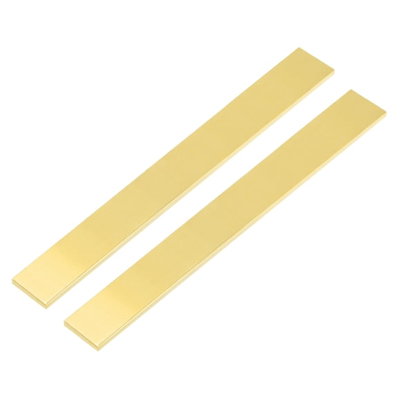 Uxcell H62 Brass Flat Bar Stock, 2 Pcs 0.08"x1.18"x14" Square Solid Brass Bar Stock Metal Sheet for Knife Making DIY Handicrafts Architectural Industry Thermal Conductivity