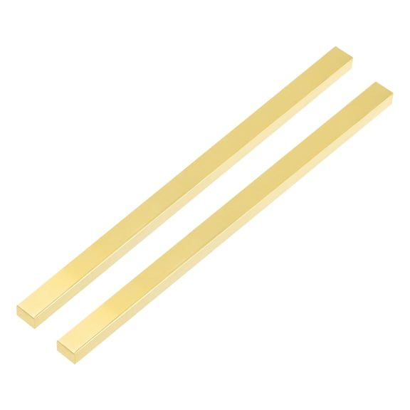 Uxcell H62 Brass Flat Bar Stock, 2 Pcs 0.2"x0.39"x14" Square Solid Brass Bar Stock Metal Sheet for Knife Making DIY Handicrafts Architectural Industry Thermal Conductivity