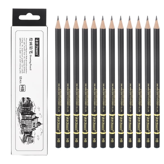 Uxcell HB Sketch Pencils for Drawing, 12Pcs Professional Art Drawing Pencils Graphite Wood Art Supplies Break-Resistant for Artists Beginners Shading Sketching Doodling, Blue