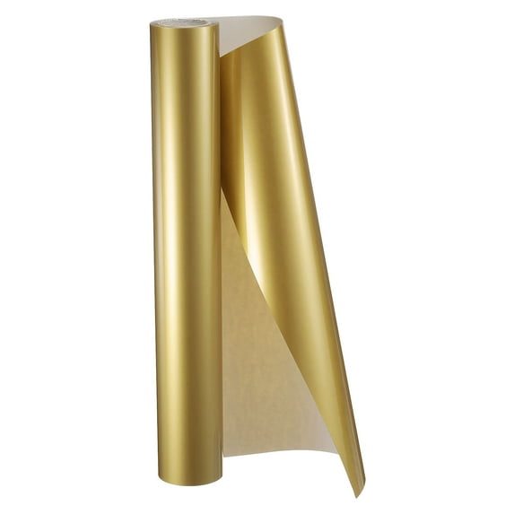 Uxcell HTV Heat Transfer Vinyl 11.8" x 5ft Roll PU Gold Iron on Vinyl for All Cutter Machine, Easy to Cut & Weed
