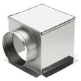 thumbnail image 1 of Uxcell HVAC 90 Degree Ceiling Register Box, 8" x 8" x 6" Galvanized Steel Ductwork Box Vent Connector for Air Conditioner Fan Outlet Diffuser HVAC, Fits 6" Round Duct, Silver Tone, 1 of 6