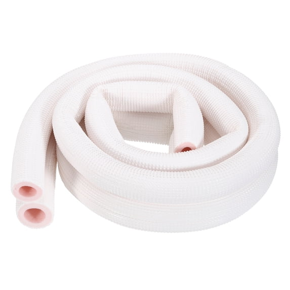 Uxcell HVAC Copper Pipe Insulation Foam Tube, 1/2", 3/4" ID 5ft Heat Preservation Insulated Tubing for Air Conditioning Mini Split Copper Line Set Water Pipes, White/Pink