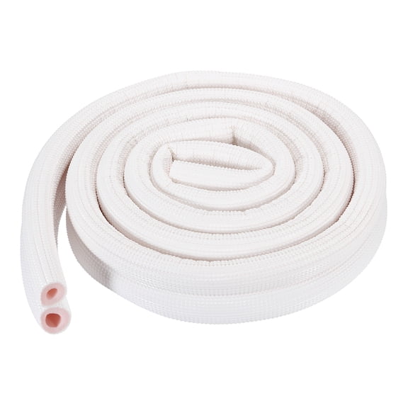 Uxcell HVAC Copper Pipe Insulation Foam Tube, 1/4", 1/2" ID 6ft Heat Preservation Insulated Tubing for Air Conditioning Mini Split Copper Line Set Water Pipes, White/Pink