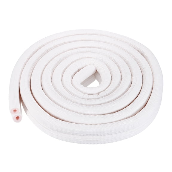 Uxcell HVAC Copper Pipe Insulation Foam Tube, 1/4", 3/8" ID 15ft Heat Preservation Insulated Tubing for Air Conditioning Mini Split Copper Line Set Water Pipes, White/Pink
