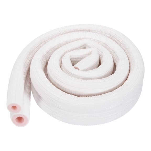 Uxcell HVAC Copper Pipe Insulation Foam Tube, 1/4", 5/8" ID 4ft Heat Preservation Insulated Tubing for Air Conditioning Mini Split Copper Line Set Water Pipes, White/Pink