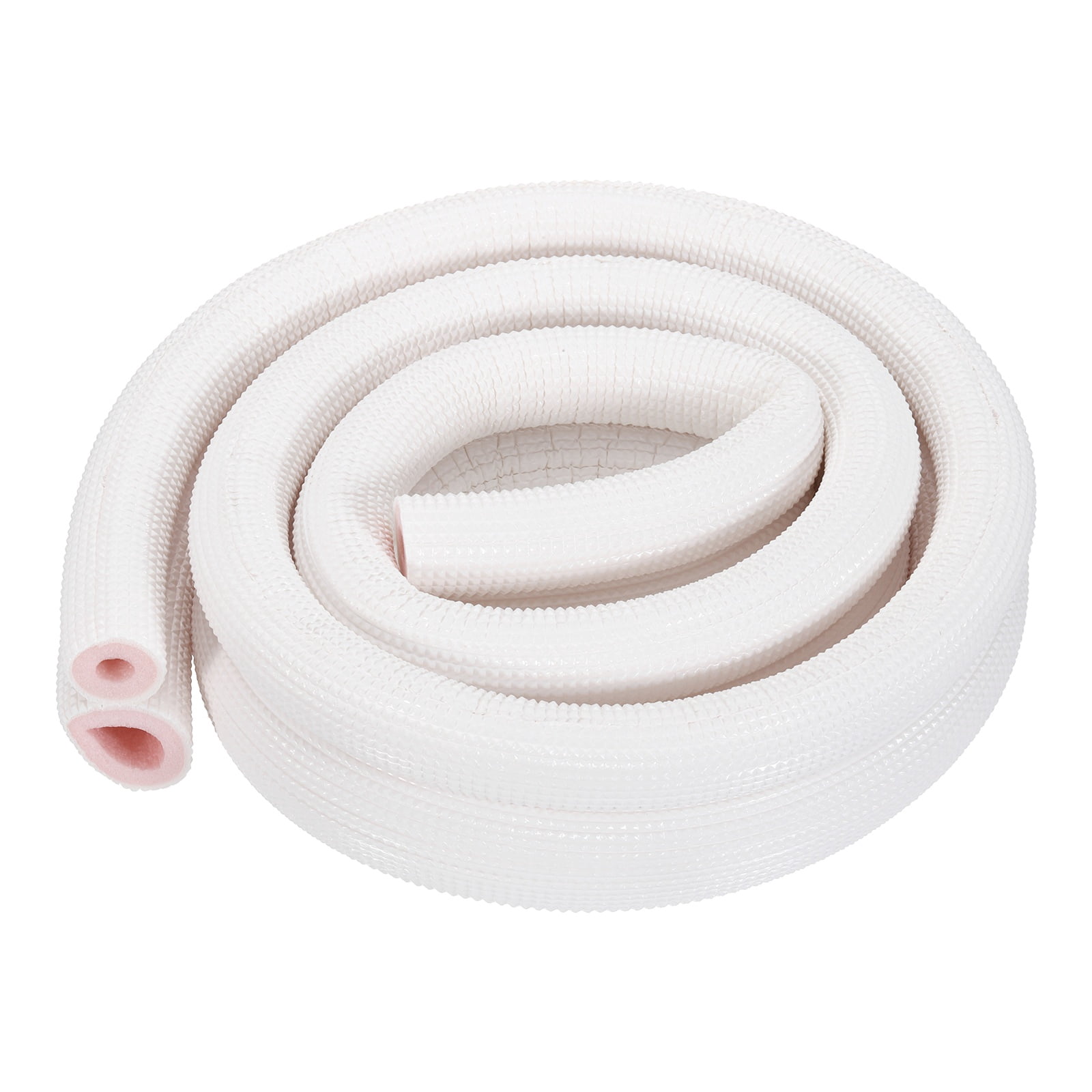 Uxcell HVAC Copper Pipe Insulation Foam Tube, 1/4", 5/8" ID 5ft Heat Preservation Insulated Tubing for Air Conditioning Mini Split Copper Line Set Water Pipes, White/Pink
