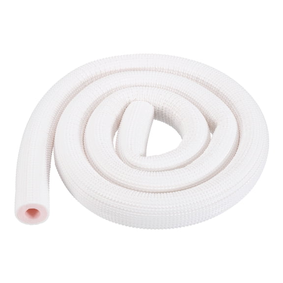 Uxcell HVAC Copper Pipe Insulation Foam Tube, 5/8" ID 5ft Heat Preservation Insulated Tubing for Air Conditioning Mini Split Copper Line Set Water Pipes, White/Pink