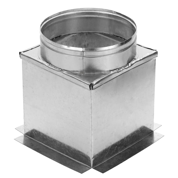 Uxcell HVAC Straight Through Ceiling Register Box, 8" x 8" x 8" Galvanized Steel Ductwork Box Vent Connector for Air Conditioner Fan Outlet Diffuser HVAC, Fits 8" Round Duct, Silver Tone