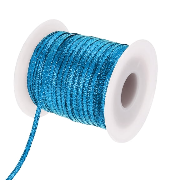 Uxcell Hair Strings for Braids (100m 1/8 Inch) - Metallic Hair Braiding String Band Hair Wrap String Dreadlock Braiding Rope, for Hair Braiding Twist, Blue