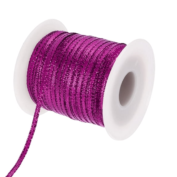 Uxcell Hair Strings for Braids (100m 1/8 Inch) - Metallic Hair Braiding String Band Hair Wrap String Dreadlock Braiding Rope, for Hair Braiding Twist, Dark Purple