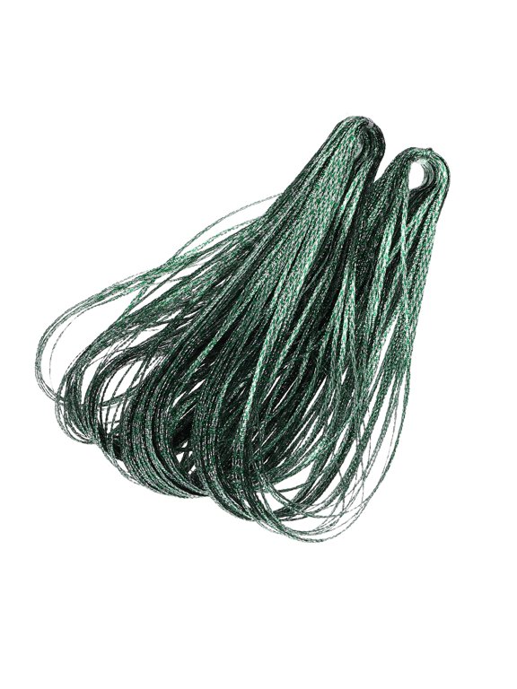 Hair Strings for Braids (100m 1/8 Inch) - Metallic Hair Braiding String Band Hair Wrap String Dreadlock Braiding Rope, for Hair Braiding Twist, Green/Silver Tone