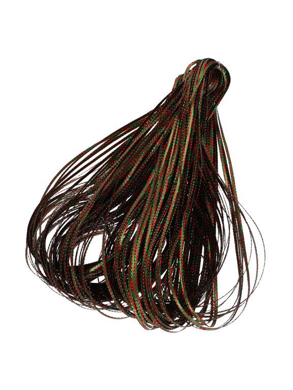 Hair Strings for Braids (100m 1/8 Inch) - Metallic Hair Braiding String Band Hair Wrap String Dreadlock Braiding Rope, for Hair Braiding Twist, Red/Green