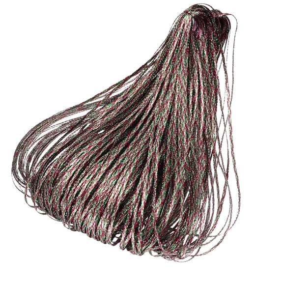 Uxcell Hair Strings for Braids (100m 1/8 Inch) - Metallic Hair Braiding String Band Hair Wrap String Dreadlock Braiding Rope, for Hair Braiding Twist, Silver/Green/Red