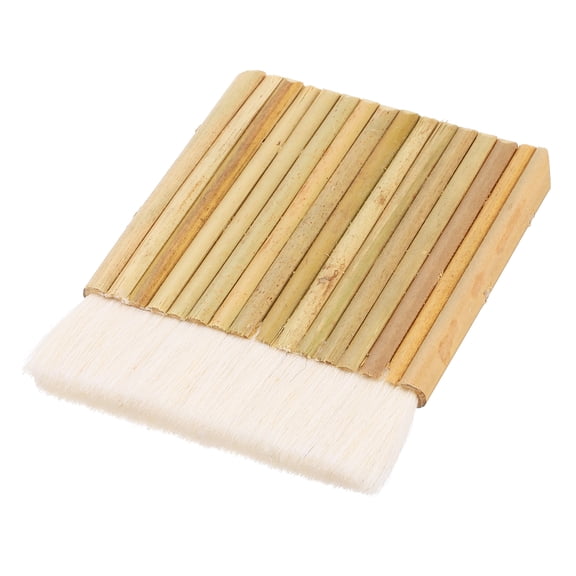Uxcell Hake Brush, 16 Row Sheep Hair Blender Watercolor Brush Bamboo Handle for Painting, Wash, Dust Cleaning, Pottery, Ceramic Glaze Painting, Art Craft Supplies, White