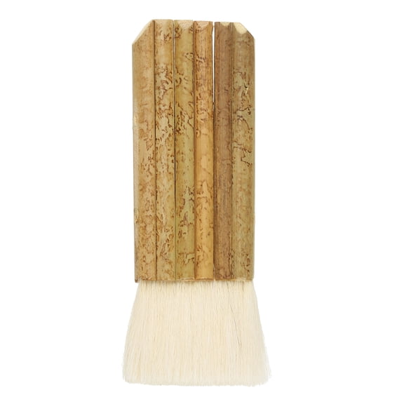 Uxcell Hake Brush, Bamboo Handle Painting Brush Sheep Hair Hake Paint Blending Brushes, Great for Pottery Painting Watercolor Dust Cleaning Ceramic, (White, 5.3x1.8 Inches)