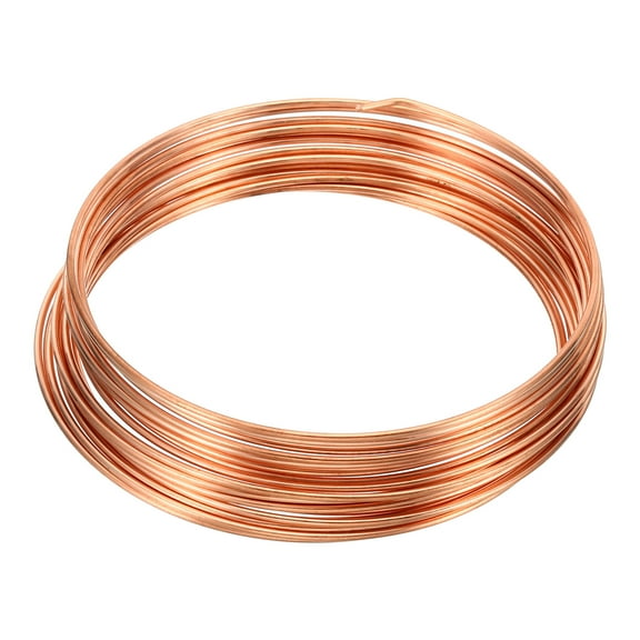 Uxcell Half Hard Copper Wire, 15Gauge/1.5mm Diameter 6m/19.68ft Spool Craft Wire