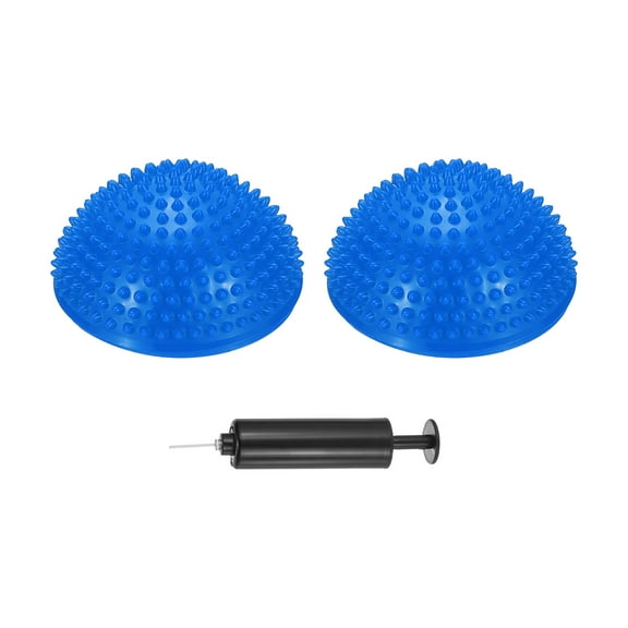 Uxcell Half Spiky Domes Balance Pods 6.7x3.1 Inch, Balance Trainer Dots with Hand Pump, Blue 2 Pcs