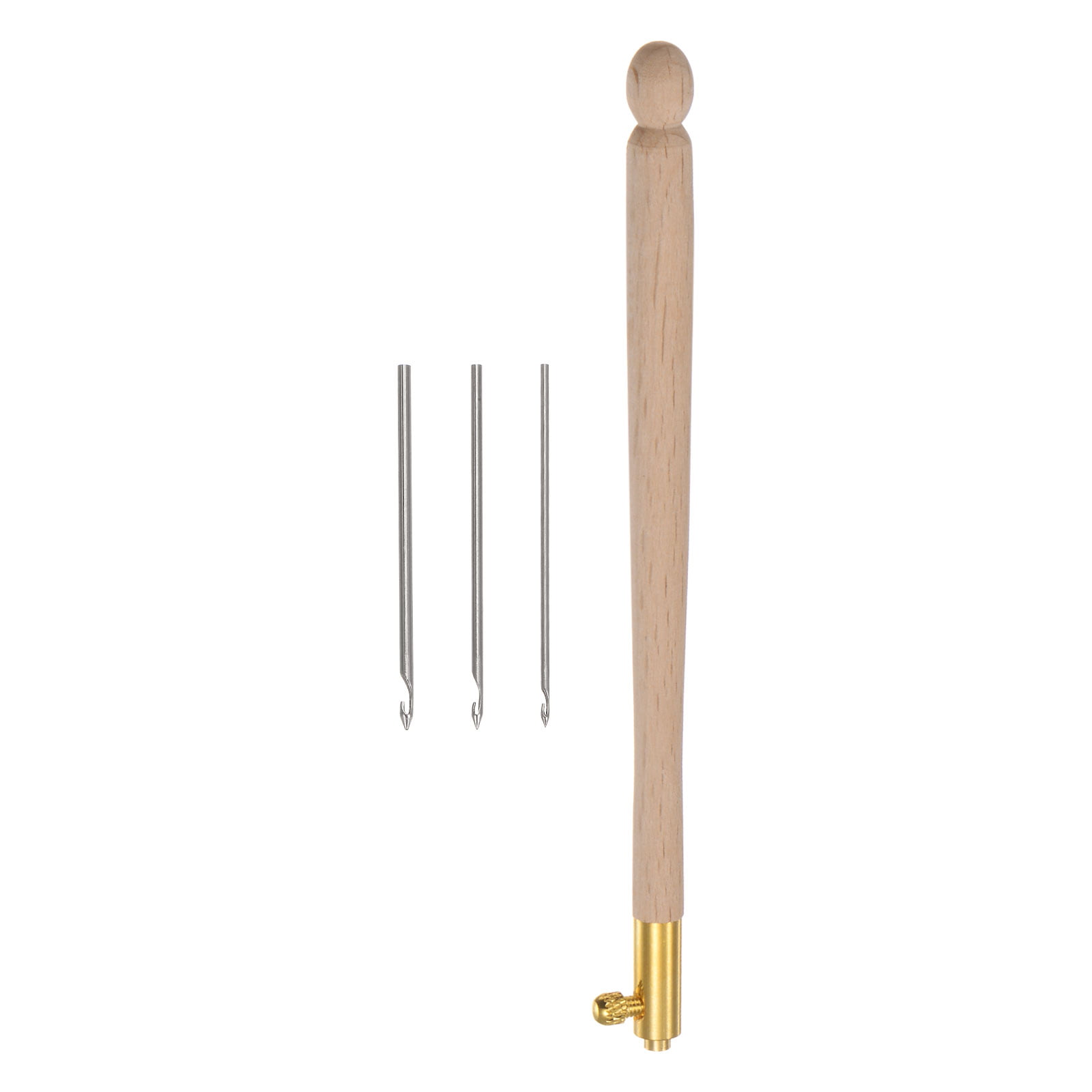 1 Set Embroidery Stitching Punch Needle Wooden Handle Embroidery Punch  Needles 