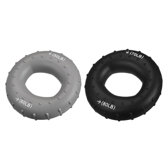 Uxcell Hand Grip Strengtheners, 50-60/70-80Lb Silicone Grip Strength Training for Stress Relieve & Rock Climbing, 1 Set