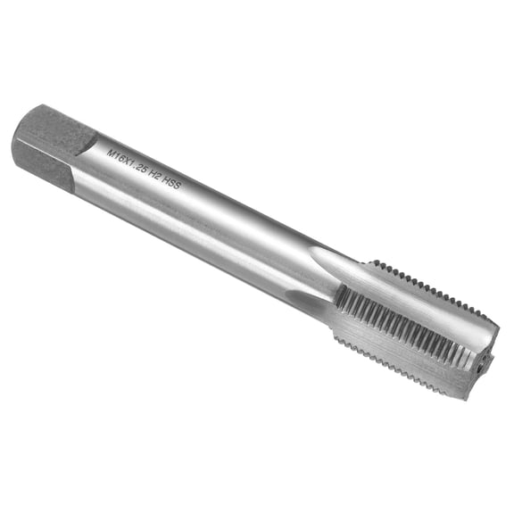 Uxcell Hand Plug Tap M16 x 1.25 H2 Metric Thread Plug Style Taps Straight Flute Screw Tapping Threading Tool