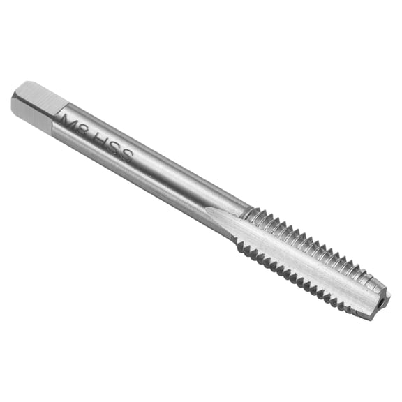 Uxcell Hand Plug Tap M8 x 1.25 H2 Metric Thread Taps Straight Flute Screw Tapping Threading Tool 9CrSi Alloy Tool Steel