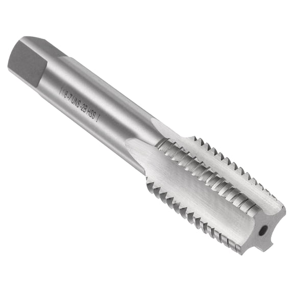 Uxcell Hand Taper Tap 1-1/8-7 UNC 2B Thread Taper Style Taps Straight Flute Screw Tapping Threading Tool