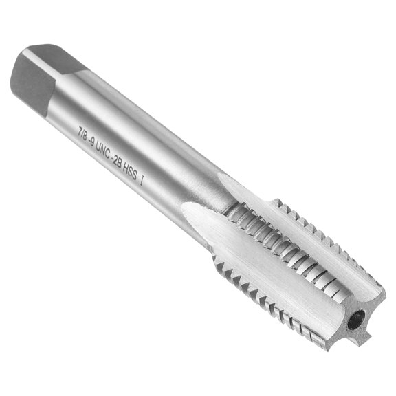 Uxcell Hand Taper Tap 7/8-9 UNC 2B Thread Taper Style Taps Straight Flute Screw Tapping Threading Tool
