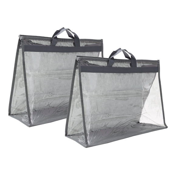 Uxcell Handbag Dust Bags, XL Size Dustproof Transparent Purse Protector, Gray 2 Pack