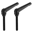 thumbnail image 1 of Uxcell Handles Adjustable Clamping Lever Push Button Ratchet Male Threaded Stud 2 Pack M8 x 70mm Black, 1 of 6
