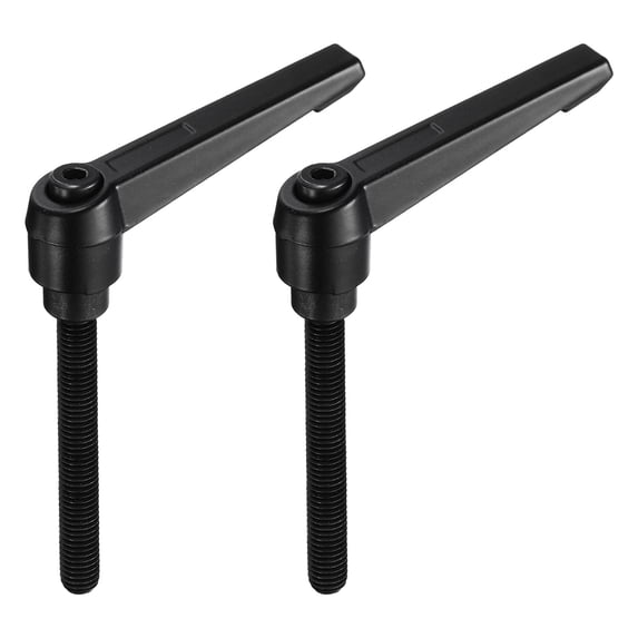 Uxcell Handles Adjustable Clamping Lever Push Button Ratchet Male Threaded Stud 2 Pack M8 x 70mm Black