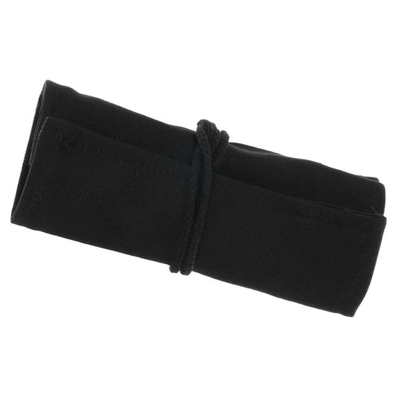 Uxcell Handmade 12 Slots Roll Up Pencil Case, Canvas Pencil Wrap Pouch Pen Holder Organizer Black