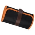 thumbnail image 1 of Uxcell Handmade 72 Slots Roll Up Pencil Case, Oxford Cloth Pencil Wrap Pouch Pen Holder Organizer Orange/Black, 1 of 5